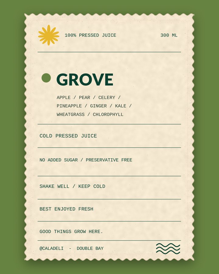 Grove — pressed juice label