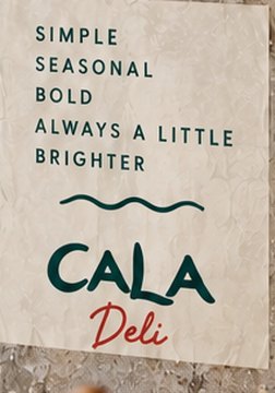 Poster: Simple, Seasonal, Bold, Always a little brighter — Cala Deli