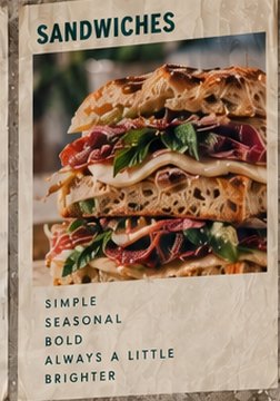 Poster: Sandwiches — a layered focaccia sandwich